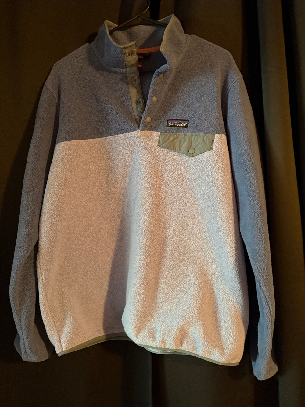 Patagonia Two-Tone Snap-T Fleece Pullover - blue and gray color